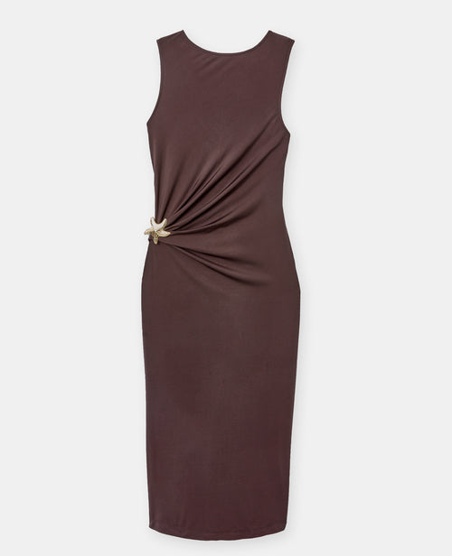 Robe longue maille extensible avec bijou et fronces - PIMKIE - 4