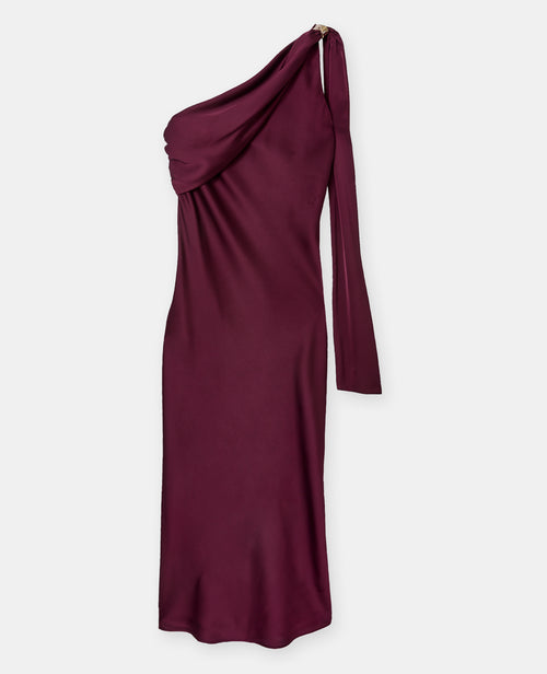Robe longue asymétrique en satin avec détail bijou - PIMKIE - 4
