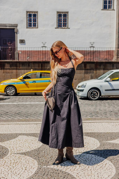 Robe longue évasée avec smocks - PIMKIE - 1