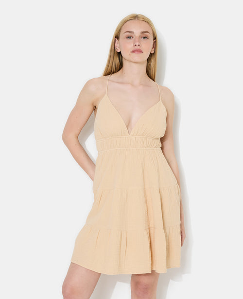 Robe courte dos-nu en gaze de coton - PIMKIE - 3