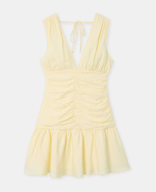 Robe courte avec effets drapés et col V - PIMKIE - 4