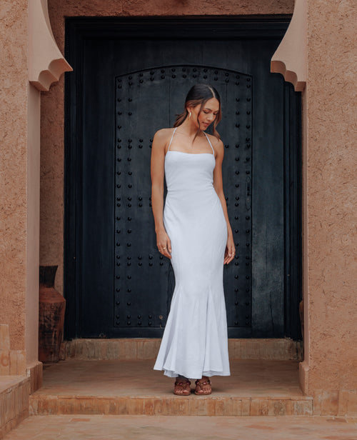 Robe longue évasée effet sirène avec bretelles - PIMKIE - 1