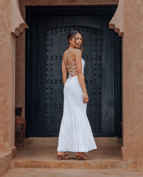Robe longue évasée effet sirène avec bretelles - PIMKIE - 2