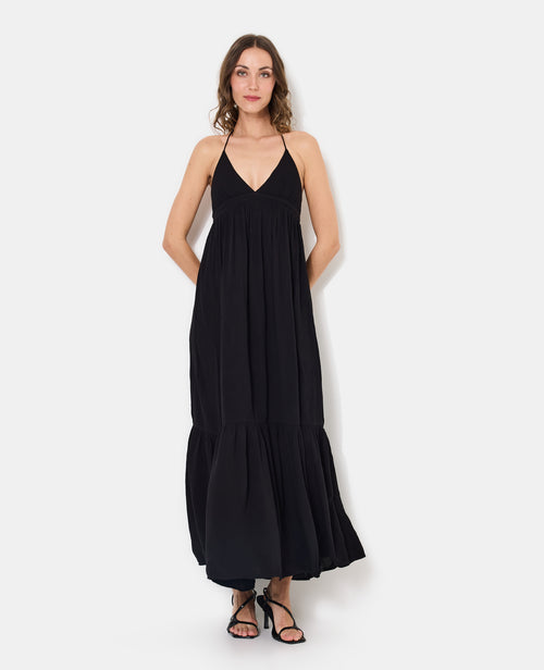 Robe longue évasée avec volant et bretelles fines - PIMKIE - 2