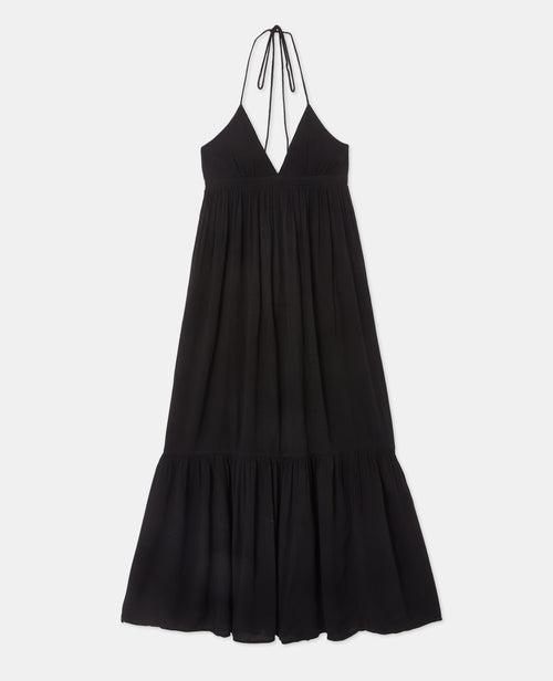 Robe longue évasée avec volant et bretelles fines - PIMKIE - 4