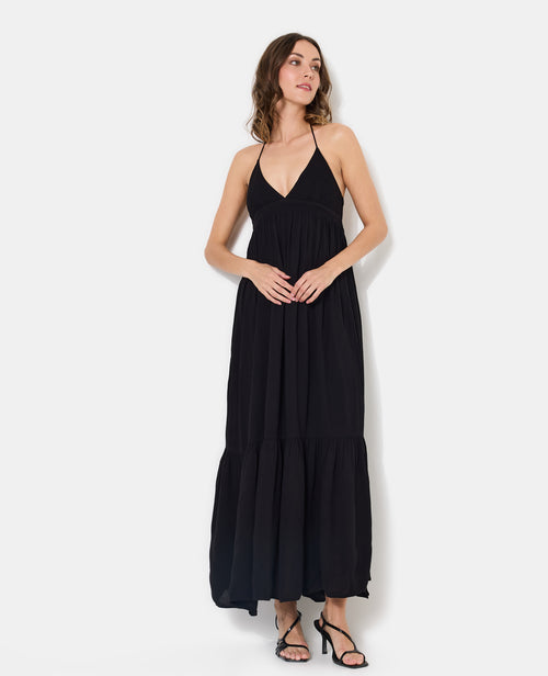 Robe longue évasée avec volant et bretelles fines - PIMKIE - 5
