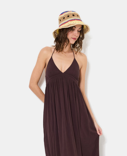 Robe longue évasée avec volant et bretelles fines - PIMKIE - 2
