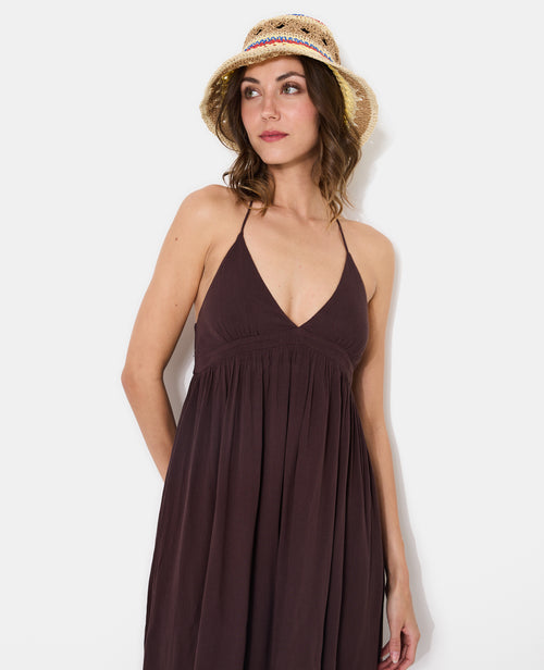 Robe longue évasée avec volant et bretelles fines - PIMKIE - 3