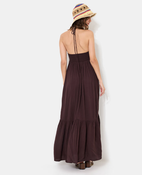 Robe longue évasée avec volant et bretelles fines - PIMKIE - 6