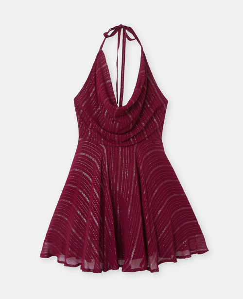 Robe courte dos-nu en voile rayé avec lurex - PIMKIE - 4