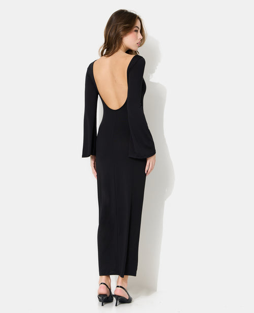 Robe longue dos nu avec manches flare - PIMKIE - 1