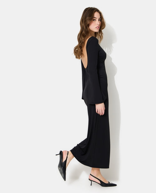 Robe longue dos nu avec manches flare - PIMKIE - 3