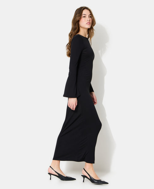 Robe longue dos nu avec manches flare - PIMKIE - 1