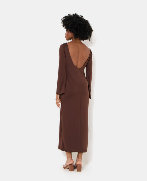 Robe longue dos nu avec manches flare - PIMKIE - 6