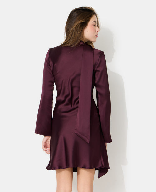 Robe satin col V avec écharpe intégrée - PIMKIE - 6