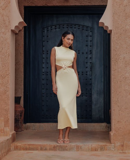 Robe longue avec découpe taille et détail bijou - PIMKIE - 1