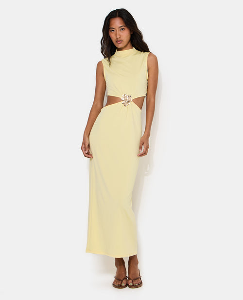 Robe longue avec découpe taille et détail bijou - PIMKIE - 5