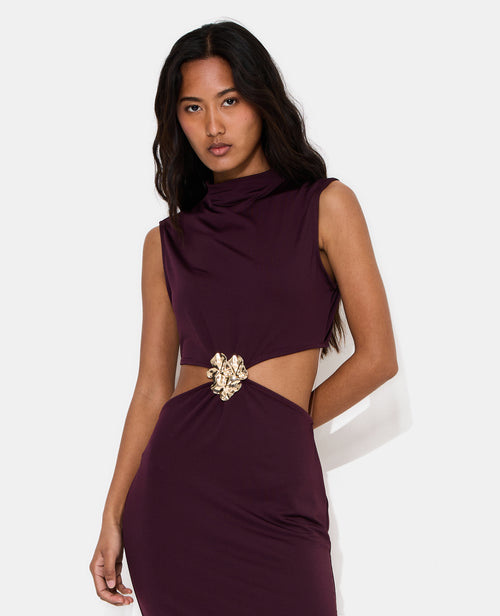 Robe longue avec découpe taille et détail bijou - PIMKIE - 5