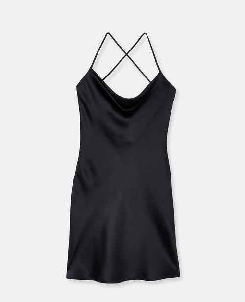 Robe courte en satin encolure bénitier - PIMKIE - 4