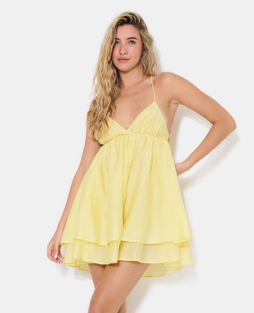 Robe courte dos-nu avec bretelles à nouer - PIMKIE - 5