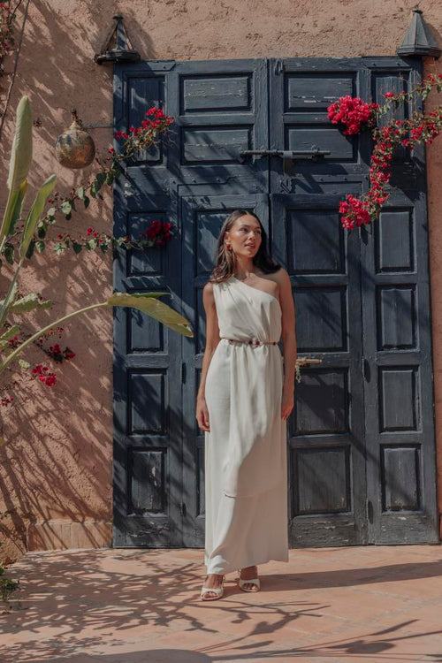 Robe longue asymétrique one shoulder avec drapé - PIMKIE - 1