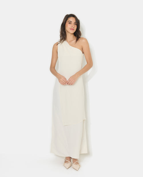 Robe longue asymétrique one shoulder avec drapé - PIMKIE - 5