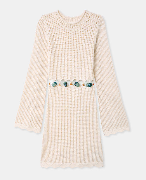 Robe courte en maille ajourée avec pierres - PIMKIE - 4
