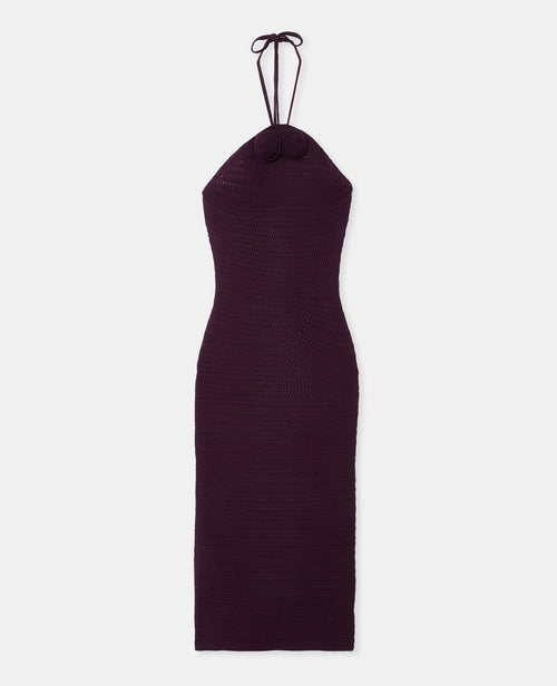 Robe longue dos-nu en maille ajourée avec fleurs - PIMKIE - 4