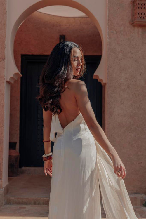 Robe longue dos-nu en satin avec pans à nouer - PIMKIE - 2