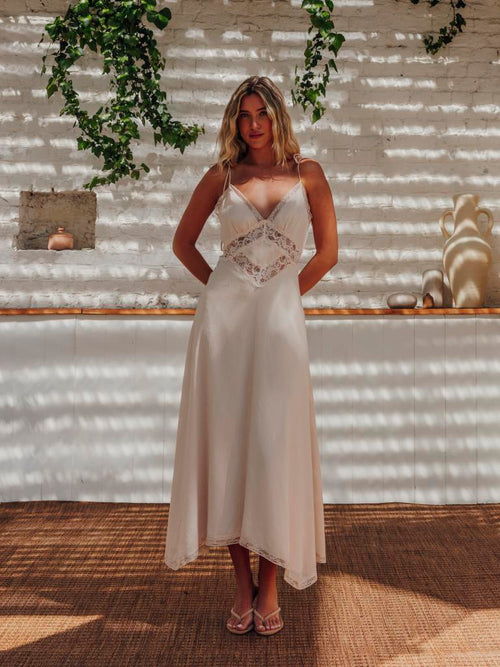Robe longue avec dentelle esprit lingerie - PIMKIE - 1
