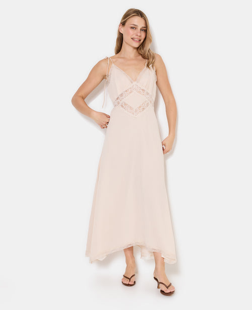 Robe longue avec dentelle esprit lingerie - PIMKIE - 5