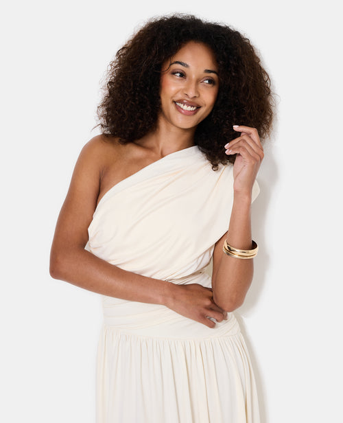Robe longue asymétrique avec fronces et drapés - PIMKIE - 3