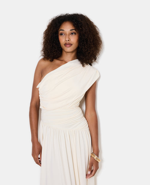 Robe longue asymétrique avec fronces et drapés - PIMKIE - 7
