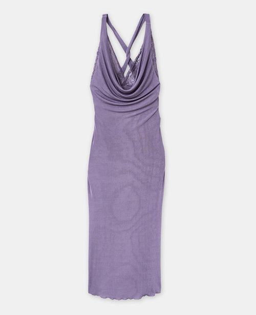Robe longue en maille fluide avec dentelle - PIMKIE - 4