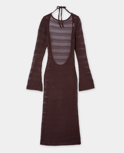 Robe longue dos-nu en maille ajourée - PIMKIE - 4