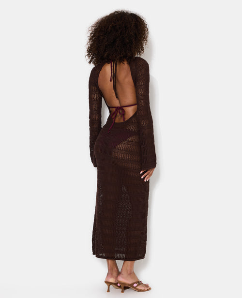Robe longue dos-nu en maille ajourée - PIMKIE - 6