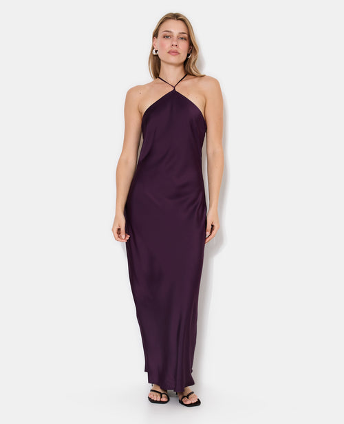 Robe longue en satin avec col bénitier dos - PIMKIE - 5