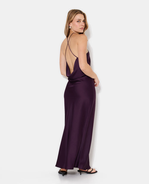Robe longue en satin avec col bénitier dos - PIMKIE - 6