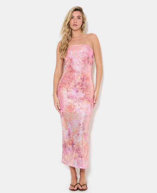 Robe bustier avec sequins et fente - PIMKIE - 3