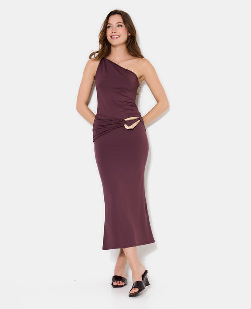 Robe longue asymétrique avec ceinture et boucle - PIMKIE - 3