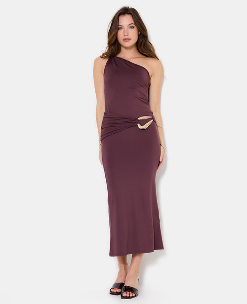 Robe longue asymétrique avec ceinture et boucle - PIMKIE - 5