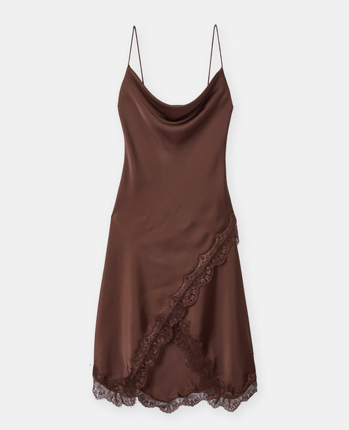 Robe longue satin avec galons dentelle - PIMKIE - 4