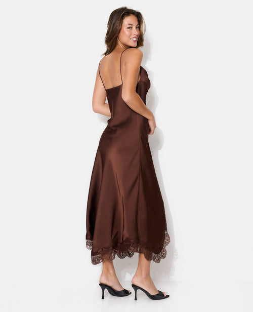 Robe longue satin avec galons dentelle - PIMKIE - 6