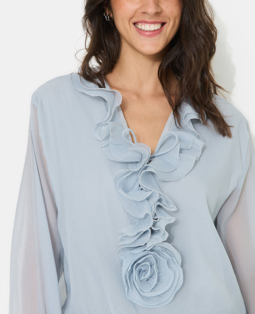 Robe courte en voile avec volants et fleurs - PIMKIE - 2