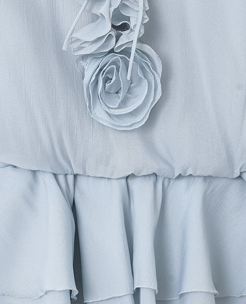 Robe courte en voile avec volants et fleurs - PIMKIE - 1