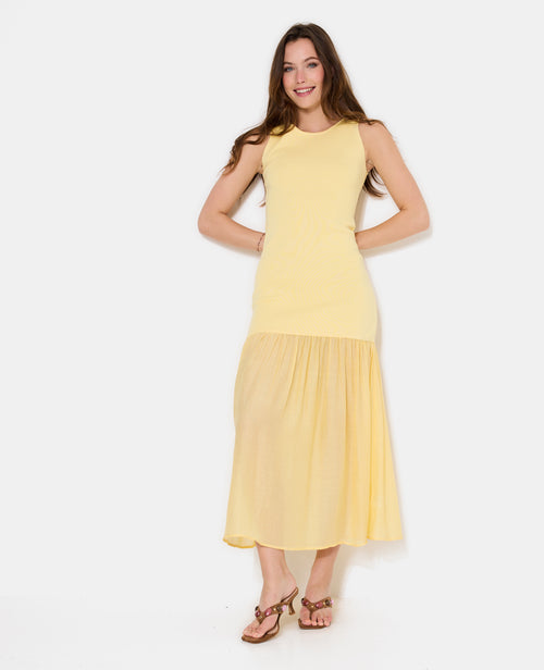 Robe longue en maille avec volant tissu léger - PIMKIE - 5