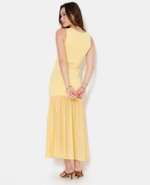 Robe longue en maille avec volant tissu léger - PIMKIE - 6
