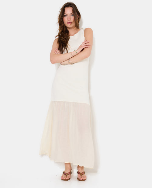 Robe longue en maille avec volant tissu léger - PIMKIE - 5