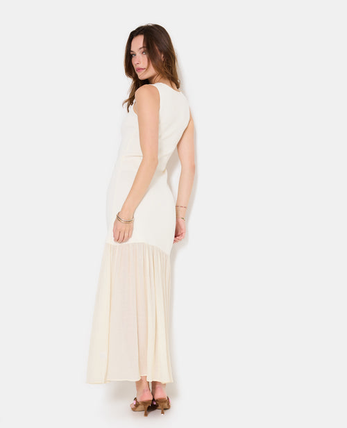 Robe longue en maille avec volant tissu léger - PIMKIE - 6