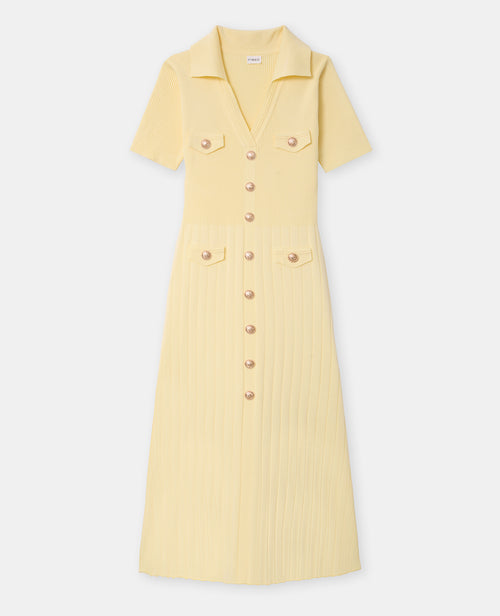 Robe longue en maille avec boutons dorés - PIMKIE - 4